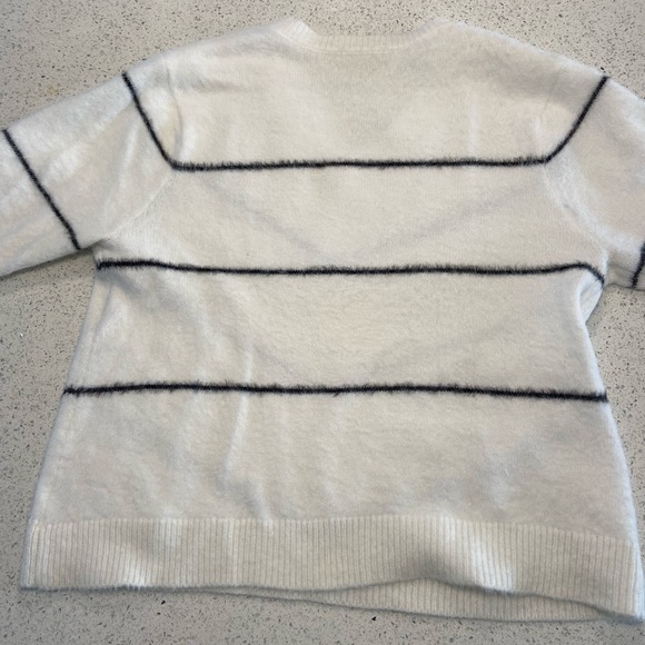 Rag Poets Sweater in white with black stripes/chevrons - Picture 2 of 3